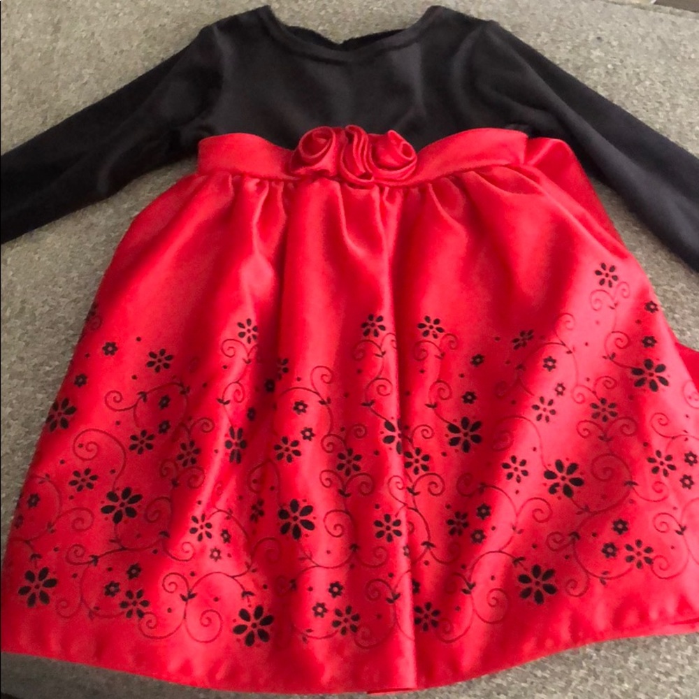 Red and black dress